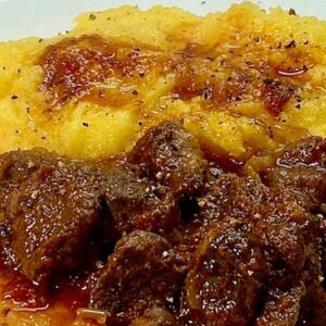 Wild boar stew with polenta