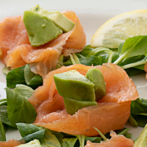 Smoked salmon with avocado